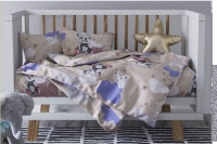 Комплект постельного белья детский бязь СТАНДАРТ (пл.125 гр/м2) "Панды" в ассортименте